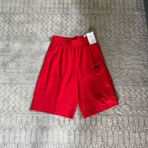 Nike Vibrant Red Athletic Shorts with Black Accents